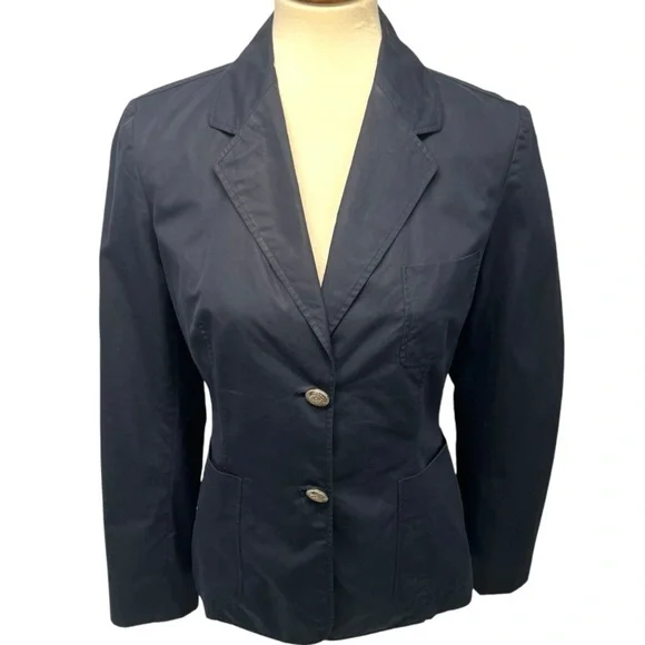 Celine Authentic Designer Navy Blue Cotton 2 Button Blazer Jacket Women’s EU 40 - Picture 3 of 13